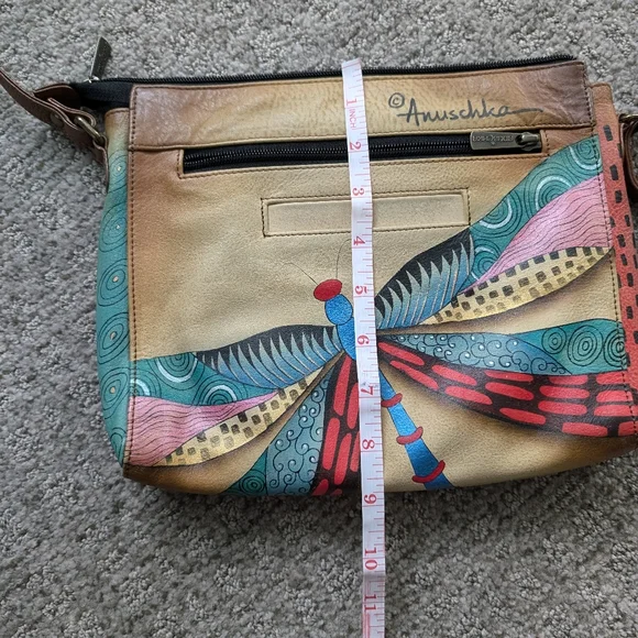 Anuschka hand painted dragonfly Cross body - Picture 11 of 11